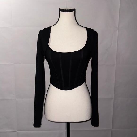 Forever 21 black corset crop top women’s size small NWT - Picture 1 of 8